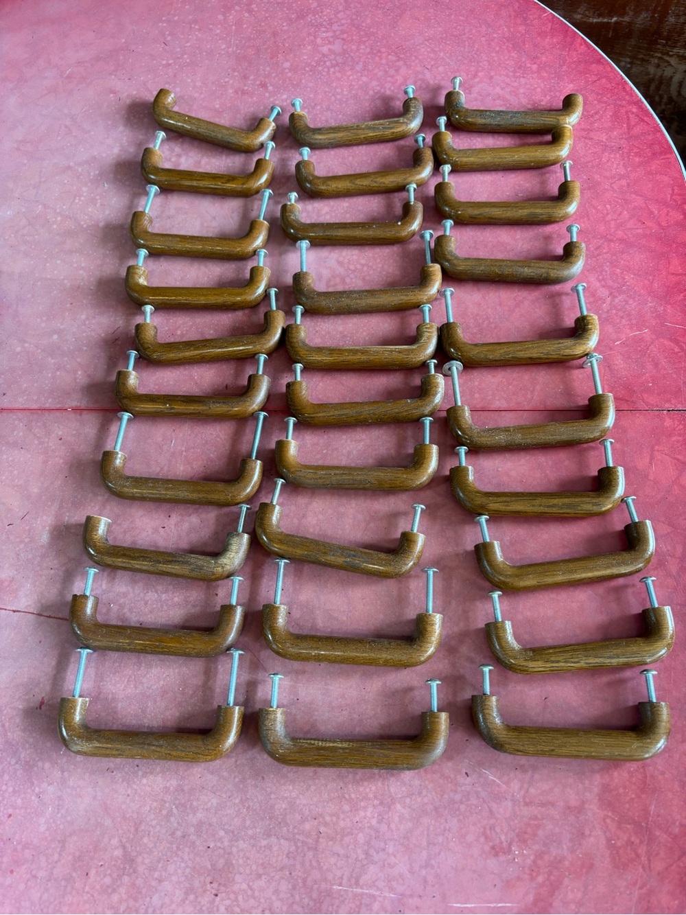 30 pc chunky Oak wood drawer pulls / cabinet door handles